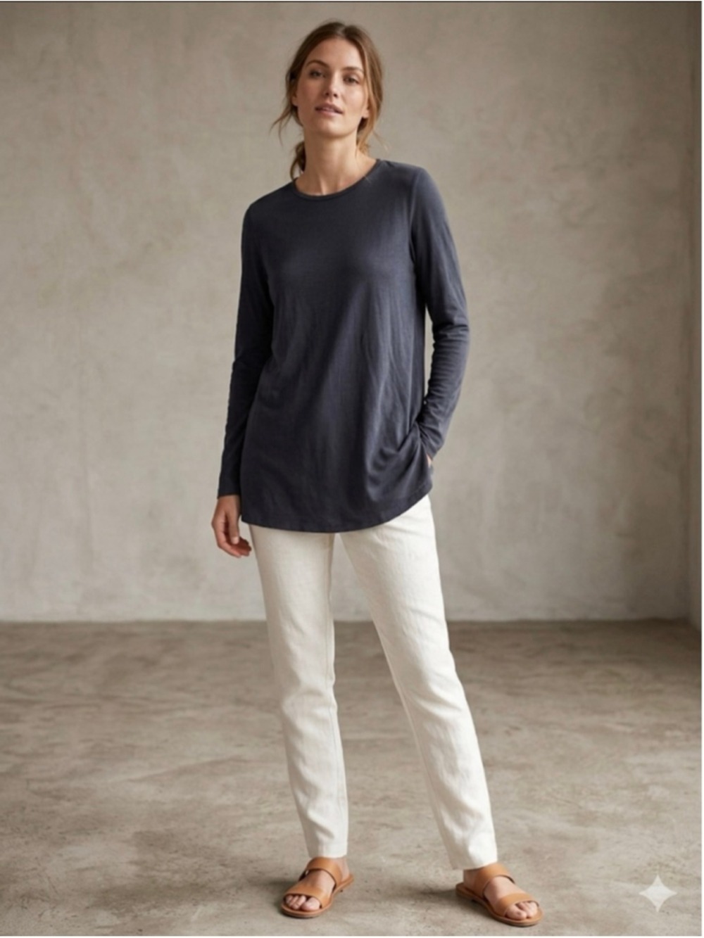 Women's Eileen Fisher Long Sleeve Tee XS Black